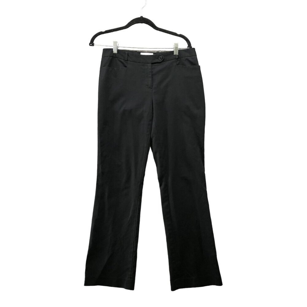 Calvin Klein Modern Fit Dress Pants Womens Size 4 Black Flare Low Rise Stretch